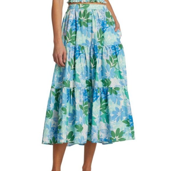 Xirena Angeline Tiered Maxi Skirt in Blue Sails - Size Large - Picture 1 of 5